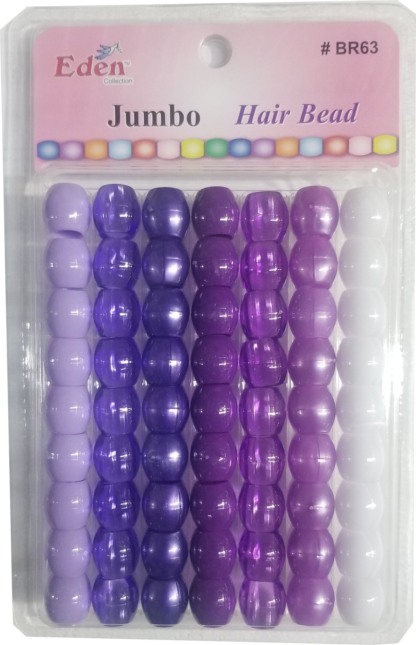 Eden Jumbo Hair Beads - Purple Tone #BR63PUR6