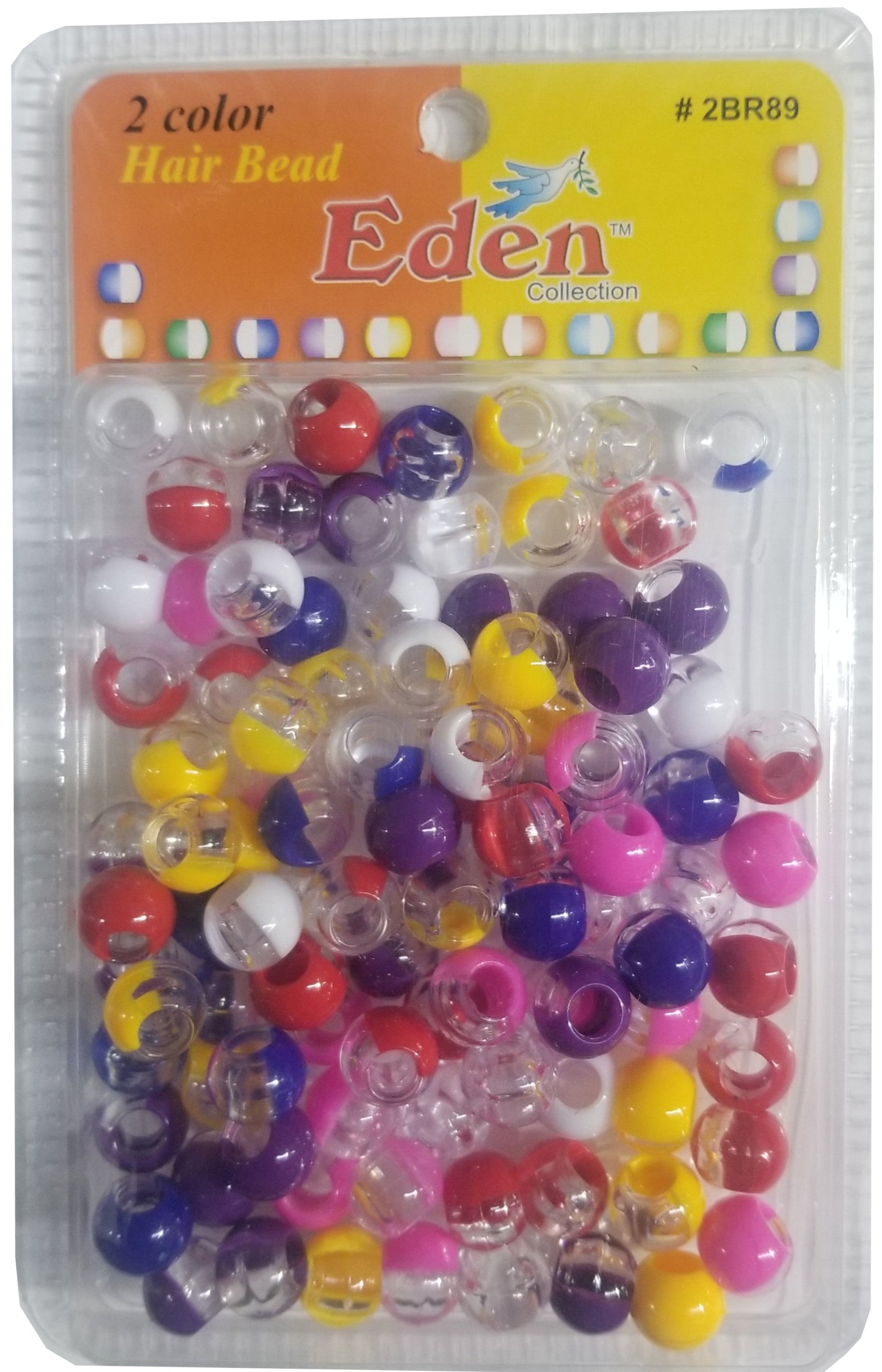 Eden Hair Beads Jumbo Pack - 2 Color Assorted # BR89C/AST