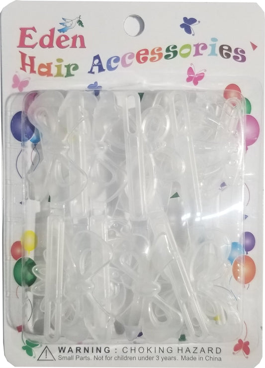 Eden Hair Barrettes - Jumbo Ribbons & Flowers Clear #JB-C