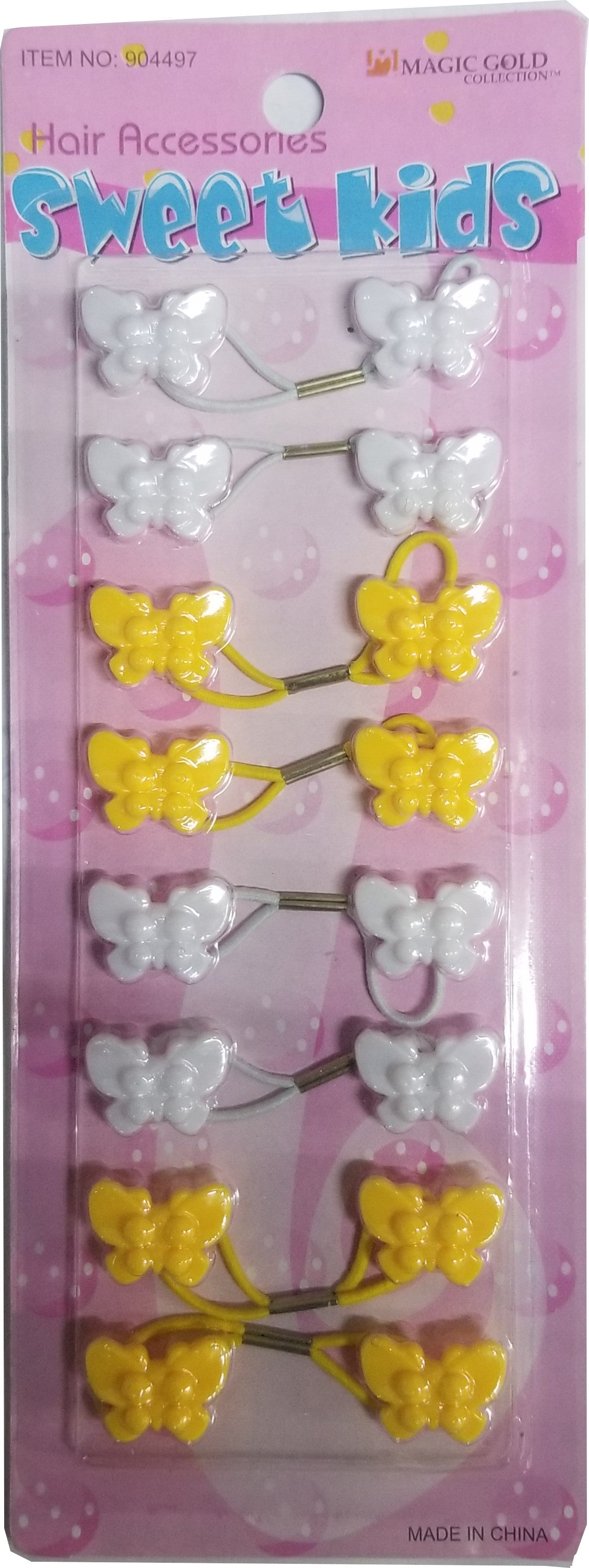 Sweet Kids Hair Baubles - Butterflies BT5 Clear & Yellow