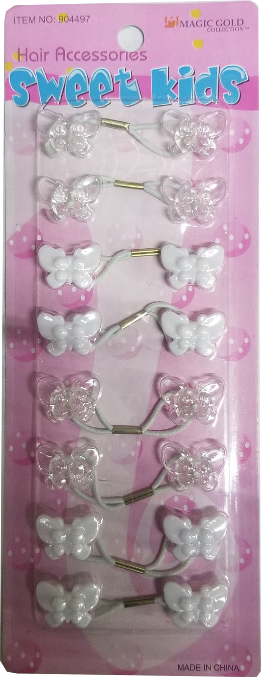 Sweet Kids Hair Baubles - Butterflies BT6 Clear & White
