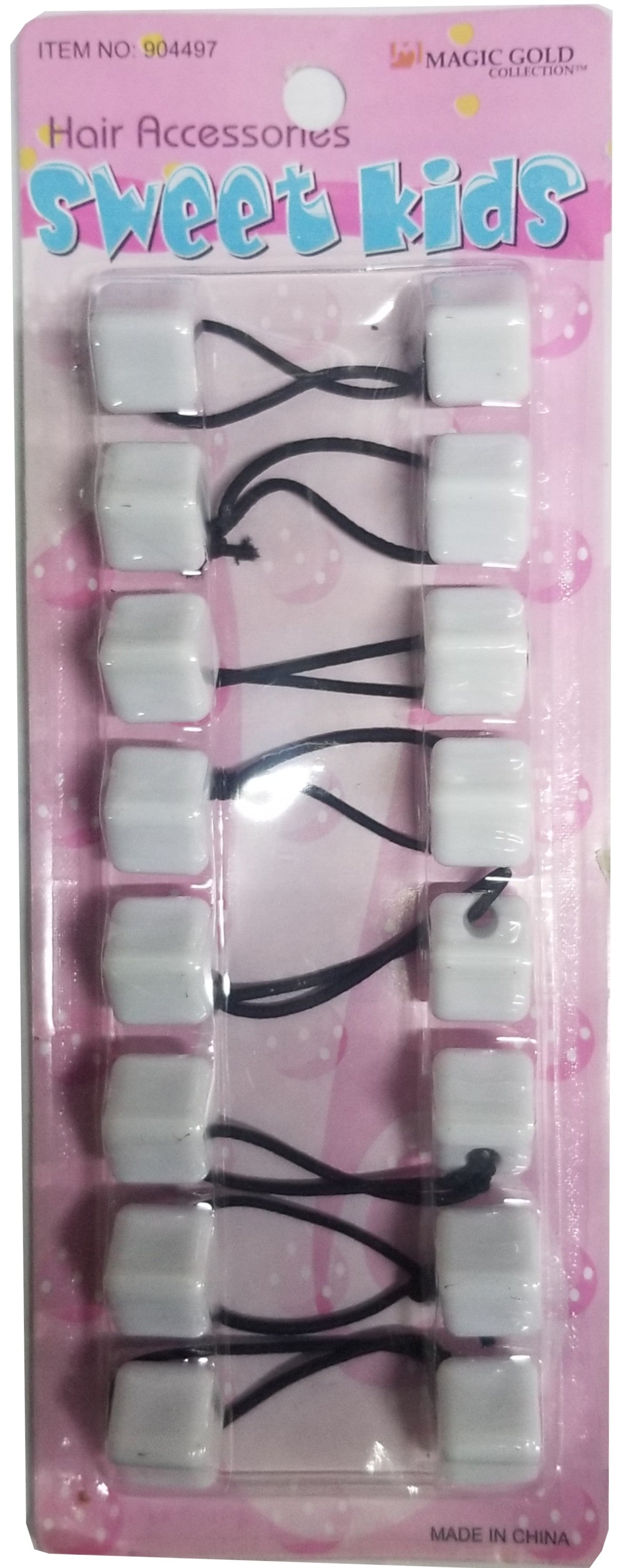 Sweet Kids Hair Baubles - Square #SQ2 White