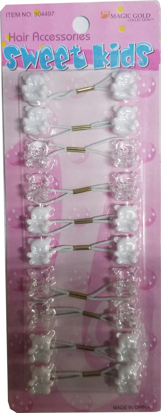 Sweet Kids Hair Baubles - Bear Clear & White #BR6