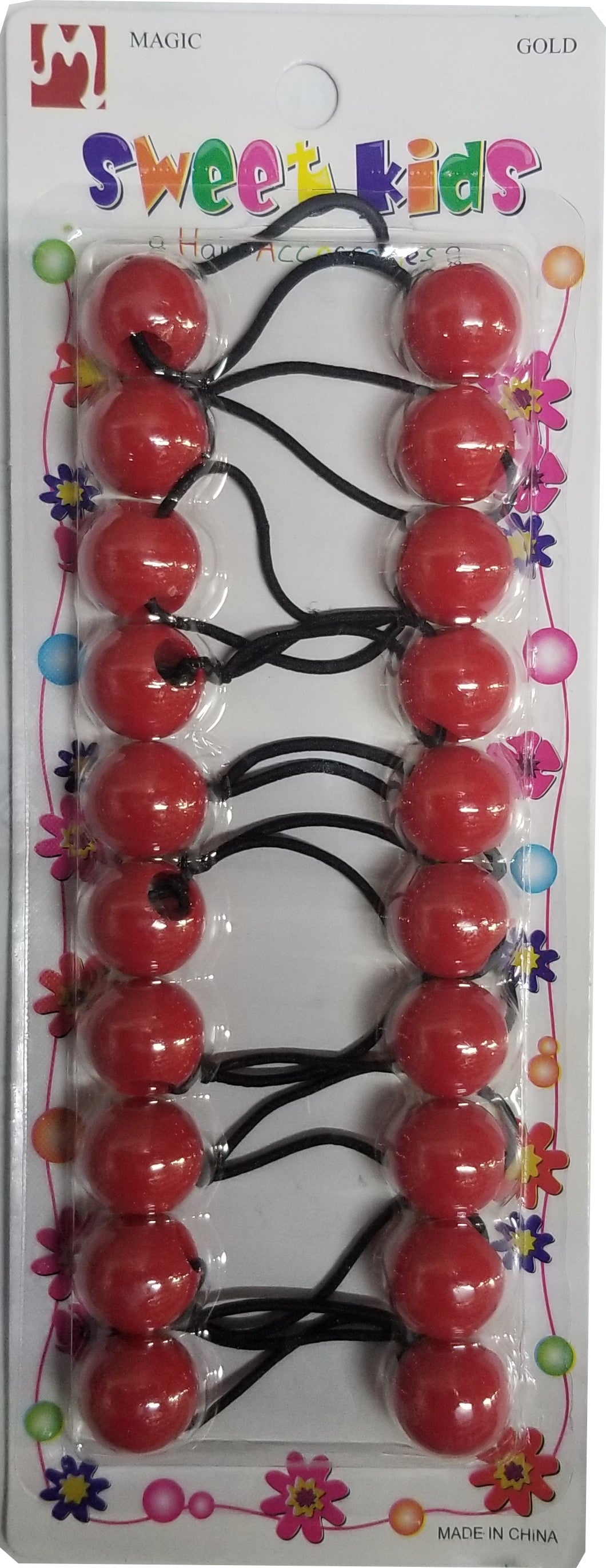 Sweet Kids Hair Baubles - Round Red #2850