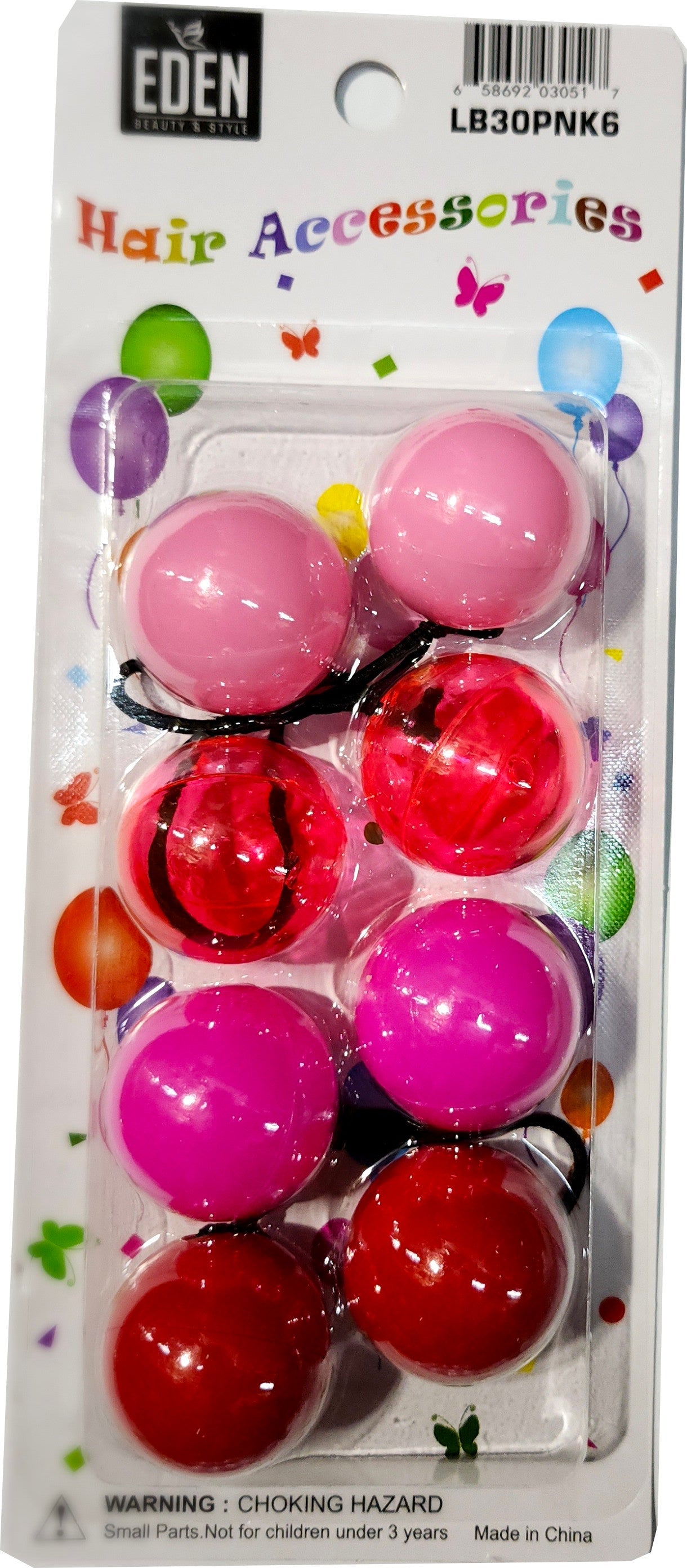 Eden Hair Baubles - Pink #LB30PNK6