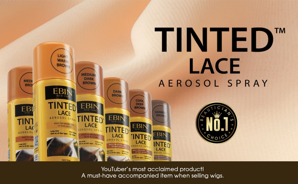 EBIN Tinted Lace Aerosol Spray - Medium Brown