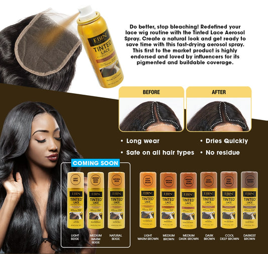 EBIN Tinted Lace Aerosol Spray - Medium Brown