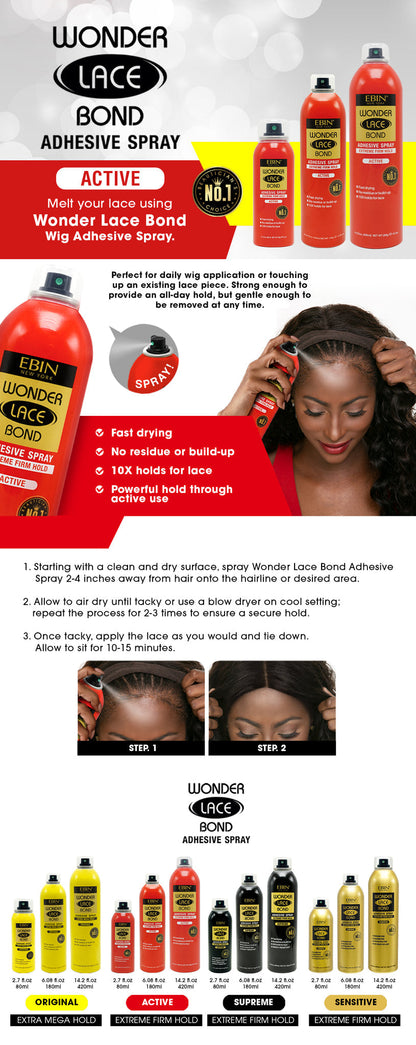 EBIN Wonder Lace Wig Bond Adhesive Spray - Active 6.08oz