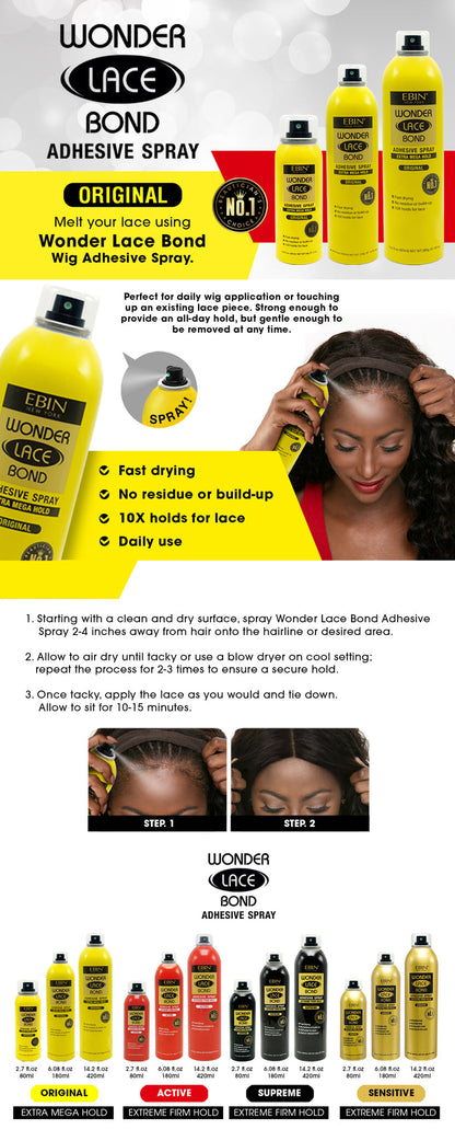 EBIN Wonder Lace Wig Bond Adhesive Spray - Original 14.2oz