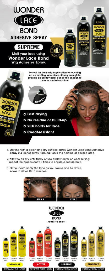 EBIN Wonder Lace Wig Bond Adhesive Spray - Supreme 2.7oz