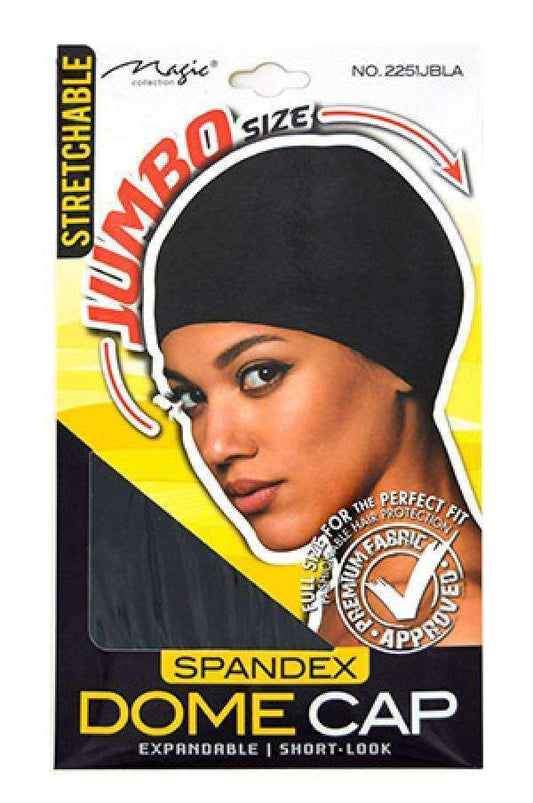 Magic Collection Spandex Dome Cap Jumbo Black #2251BLA - Beautiful Black Hair