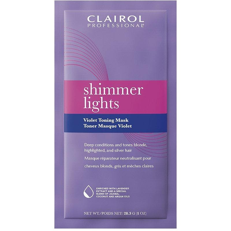Clairol Professional Shimmer Lights Violet Toning Mask Packette - Beautiful Black Hair