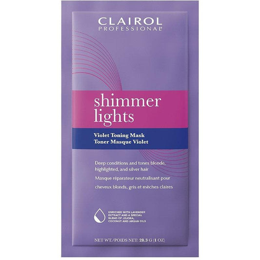Clairol Professional Shimmer Lights Violet Toning Mask Packette - Beautiful Black Hair