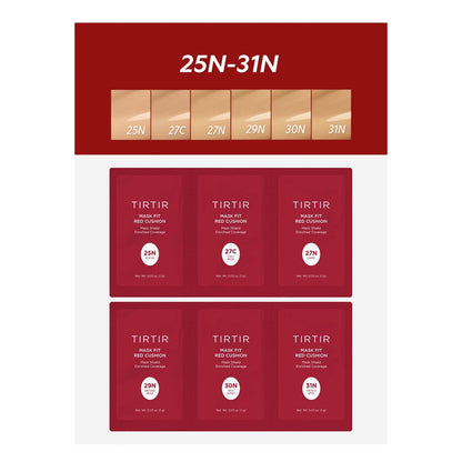 TitTir Mask Fit Red Cushion 6 Shade Trial Kit - Medium (25N-31N)