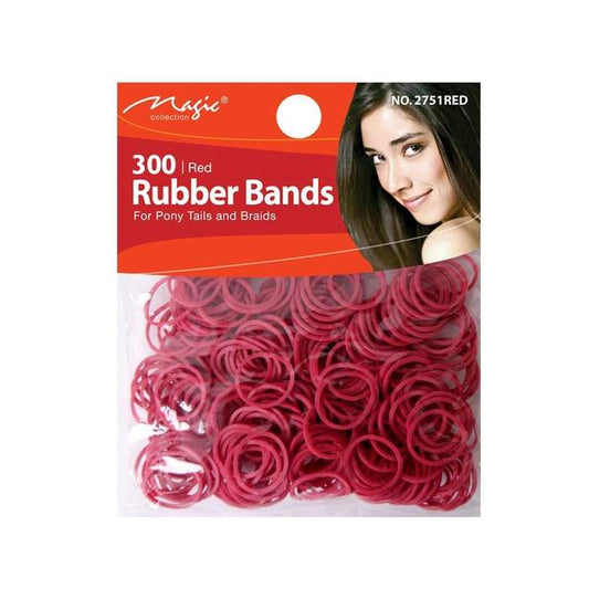 Magic Collection Rubber Bands Red 300pcs - Beautiful Black Hair