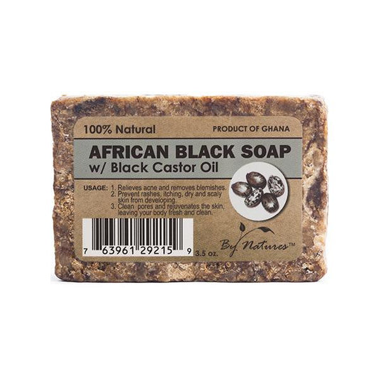 By Natures 100% African Black Soap With Black Castor Oil - Beautiful Black Hair