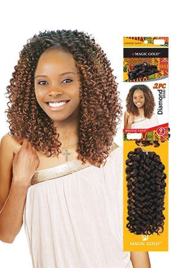 Magic Gold Diamond Braid 9" 2pcs - Beautiful Black Hair