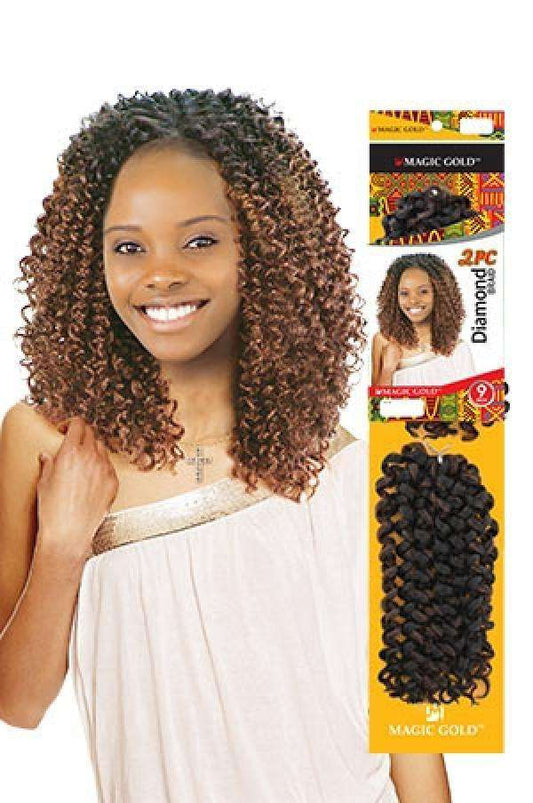 Magic Gold Diamond Braid 9" 2pcs - Beautiful Black Hair