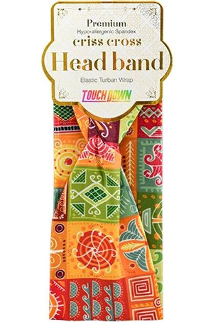 Touch Down Premium Cris Cross Head Band - African Art