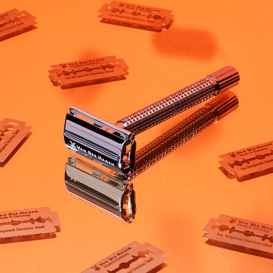 Van Der Hagen Traditional Long Handle Safety Razor - Gun Metal
