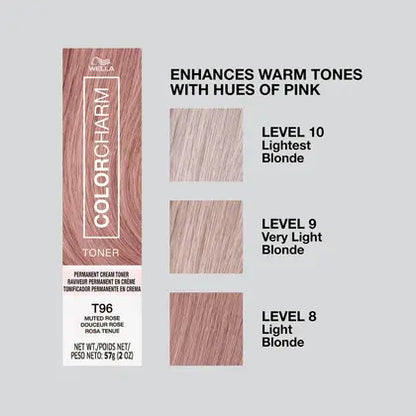 Wella Color Charm Permanent Cream Toner - T96 Muted Rose