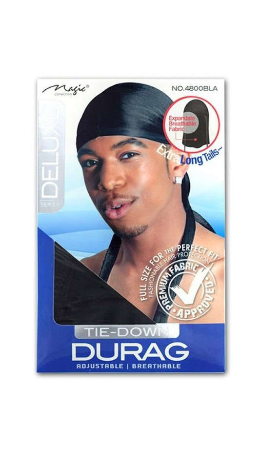 Magic Collection Adjustable Tie Down Du Rag #4800BLA