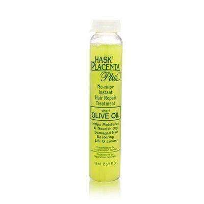 Hask Placenta No-Rinse Instant Hair Repair Treatment w/ Olive Oil - Beautiful Black Hair