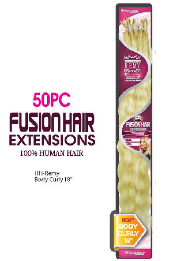 Magic Gold Remy 100% Human Fusion Hair Extensions Body Curly 18" 50pcs - Beautiful Black Hair