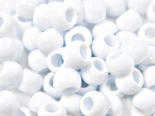 Tara Large Hair Beads - White #7911