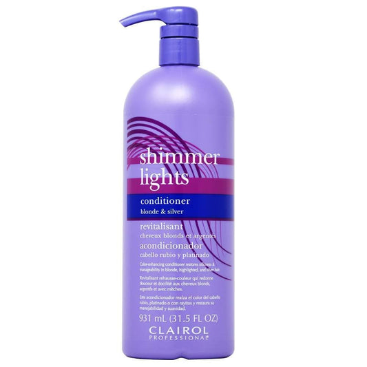 Clairol Professional Shimmer Lights Purple Conditioner for Blonde & Silver Hair 31.5oz - Beautiful Black Hair