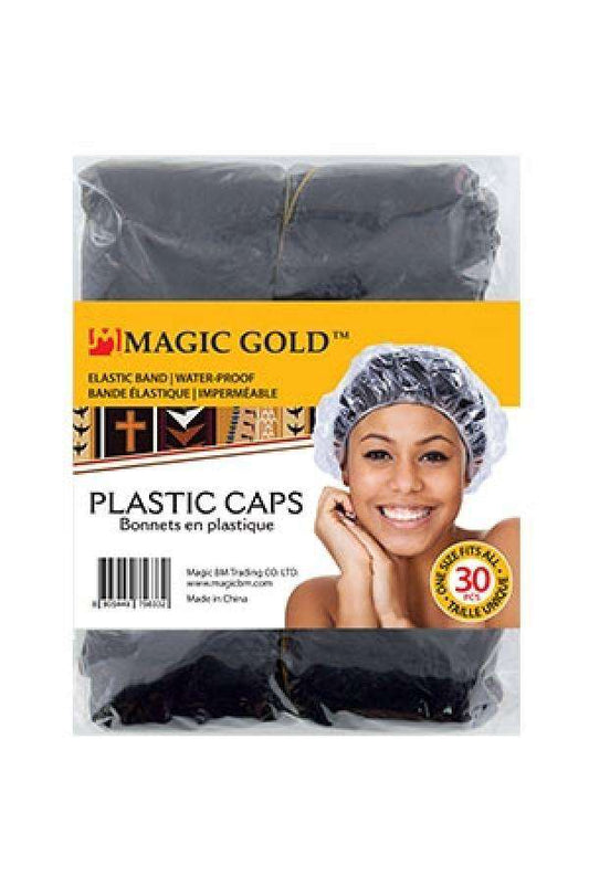Magic Gold Plastic Cap 30 Pack - Black - Beautiful Black Hair
