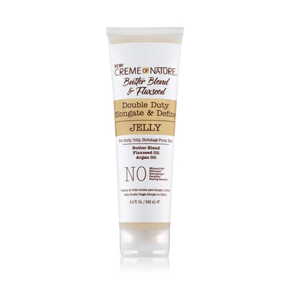 Creme Of Nature Butter Blend & Flaxseed Double Duty Elongate & Define Jelly