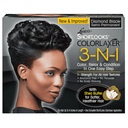 Pink Shortlooks Colorlaxer 3-in-1 Relaxer Kit - Diamond Black - Beautiful Black Hair
