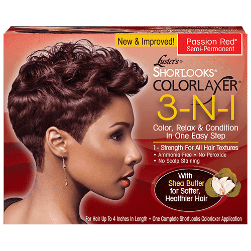 Pink Shortlooks Colorlaxer 3-in-1 Relaxer Kit - Passion Red - Beautiful Black Hair