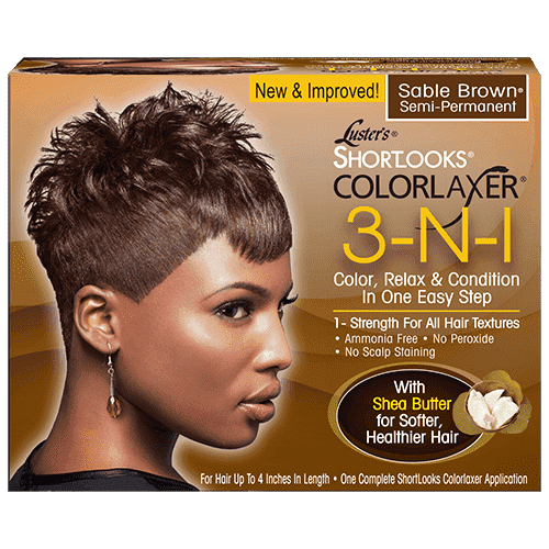 Pink Shortlooks Colorlaxer 3-in-1 Relaxer Kit - Sable Brown - Beautiful Black Hair