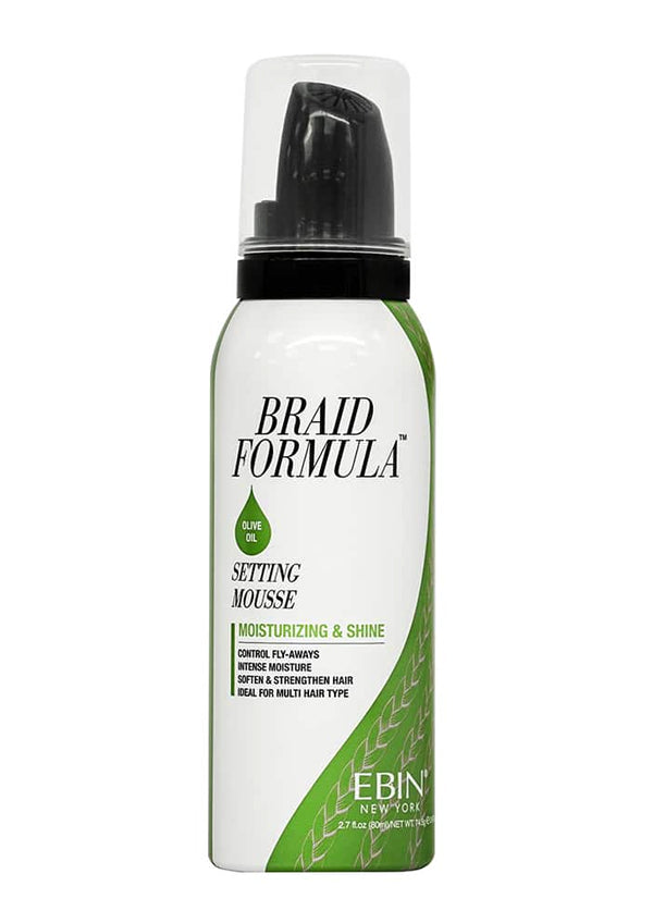 EBIN Braid Formula Moisturizing & Shine Setting Mousse - Olive 2.7oz