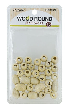 Magic Collection Wood Round Beads - Large Natural #12815NAT