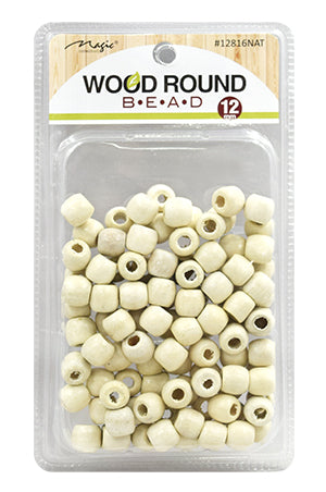 Magic Collection Wood Round Beads - Medium Natural #12816NAT
