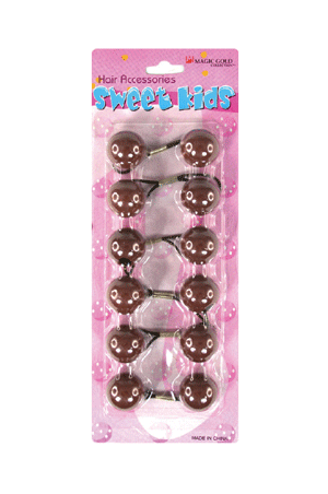 Sweet Kids Hair Baubles - Round #XL20 Brown