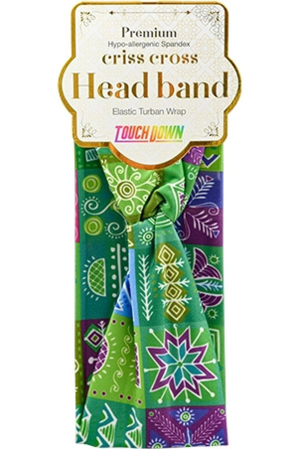 Touch Down Premium Cris Cross Head Band - African Art