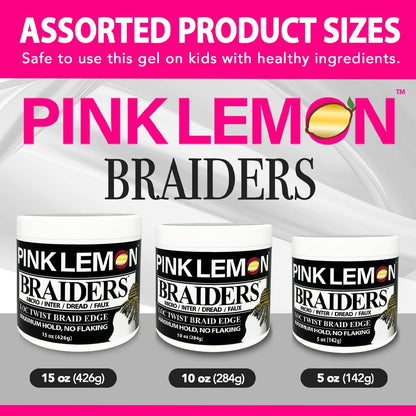 Pink Lemon Braiders Loc Twist Braid Edge Gel