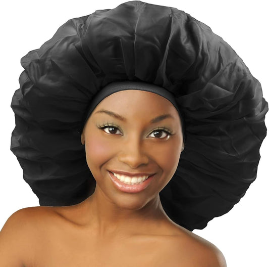 Magic Collection Super Jumbo Satin Sleep Cap #2285 Black