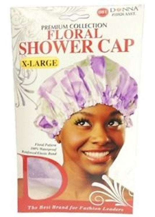 Donna Premium Floral Shower Cap - Beautiful Black Hair