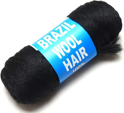 100% Acrylic Brazilian Wool Hair Yarn For African Hair Braiding - Black