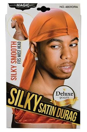 Magic Collection Silky Satin Durag #4801 Orange - Deluxe Beauty Supply