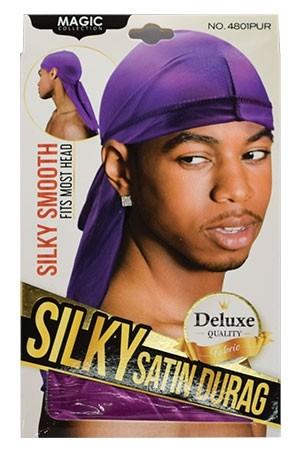Magic Collection Silky Satin Durag #4801 Purple - Beautiful Black Hair