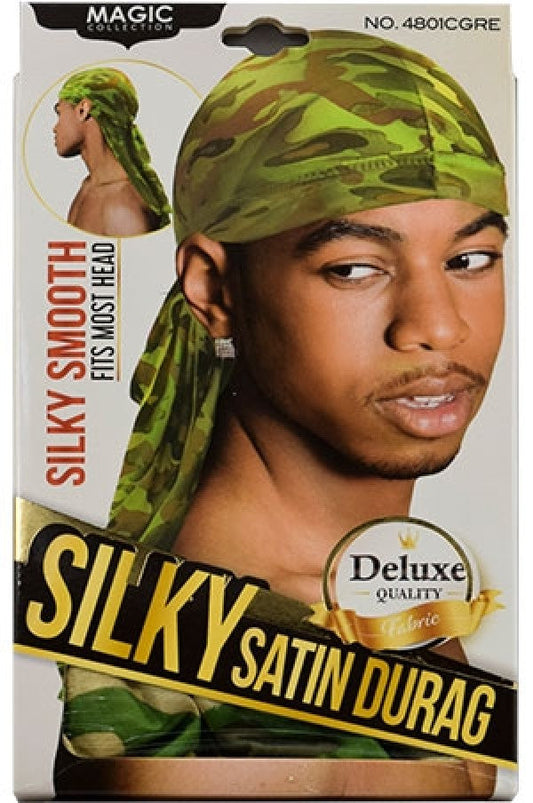 Magic Collection Silky Satin Durag #4801 Camo Green - Dollar Deals
