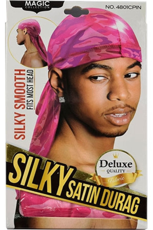 Magic Collection Silky Satin Durag #4801 Camo Pink