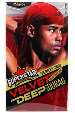 Magic Collection Velvet Deep Wave Durag #4803 Red - Beautiful Black Hair
