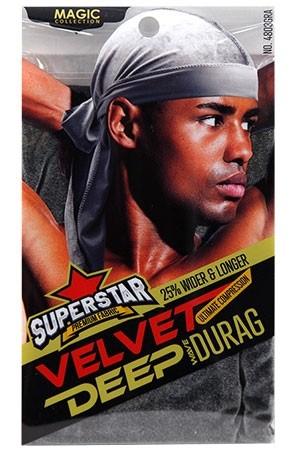 Magic Collection Velvet Deep Wave Durag #4806 Gray - Beautiful Black Hair